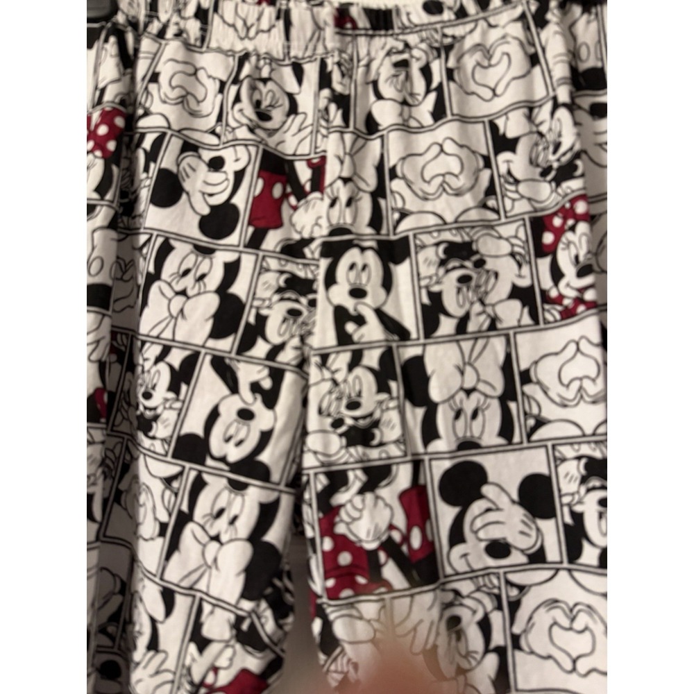 Disney Mickey & Mouse faces knit lounge pants elastic Waist - Picture 4 of 7